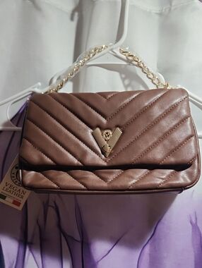 Valentino Orlandi Vegan Leather Shoulder or Hand Bag in Brown. NWT! RV$279